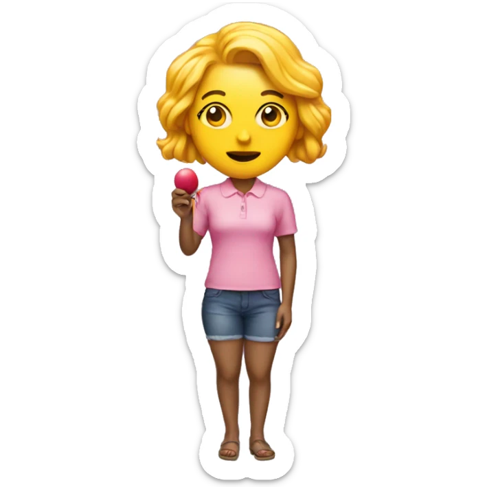WOMAN EMOJI WITH HUMAN BODY AND LOLLIPOP INSTEAD OF HEAD sticker