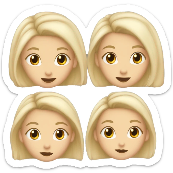 Blond white girl with a bun kissing white girl with black hair  sticker