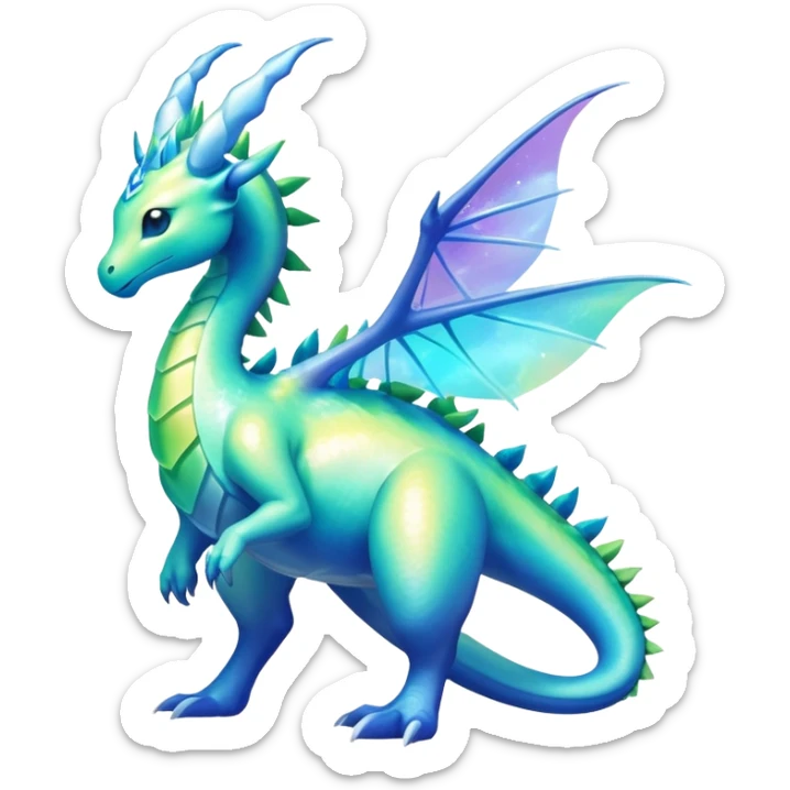 Exotic Rare Shiny Epic Ethereal Meganium-Amaura-Aurorus-Dragonair-hybrid, full body sticker