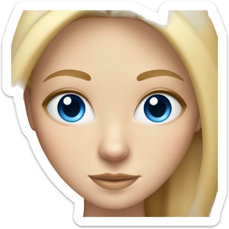 white woman with long blonde hair, blue eyes and cat shaped eyes wearing a yoga outfit  sticker