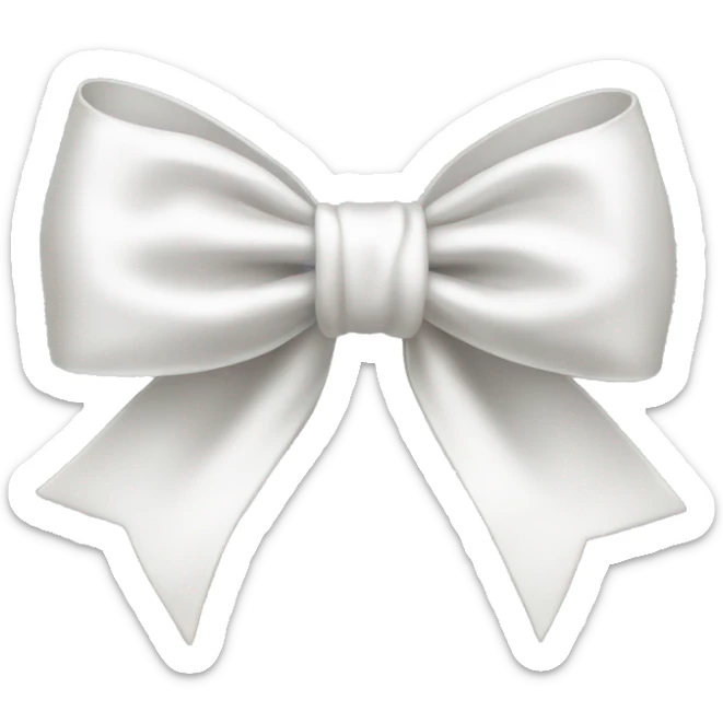 white satin bow sticker