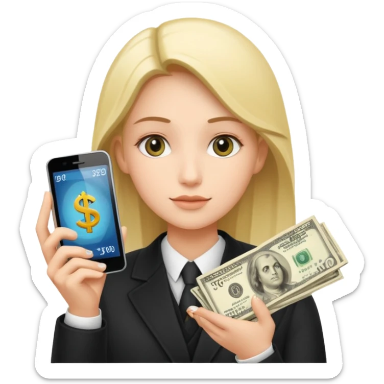 Earn money show by human with mobile.show cash flow symbol.add traditional way of look like sticker