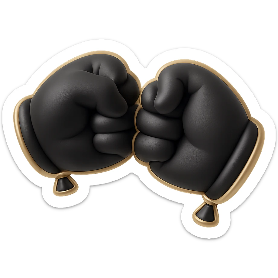 balloon style two fists doing a brofist, shiny sticker