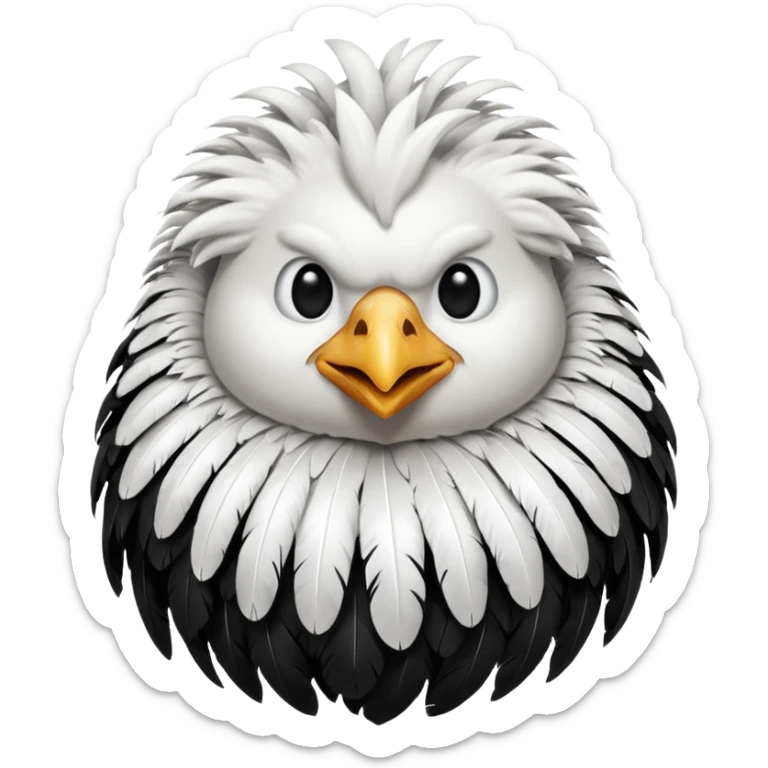 chicken with body covered every feathers is a mix of black and white color   sticker