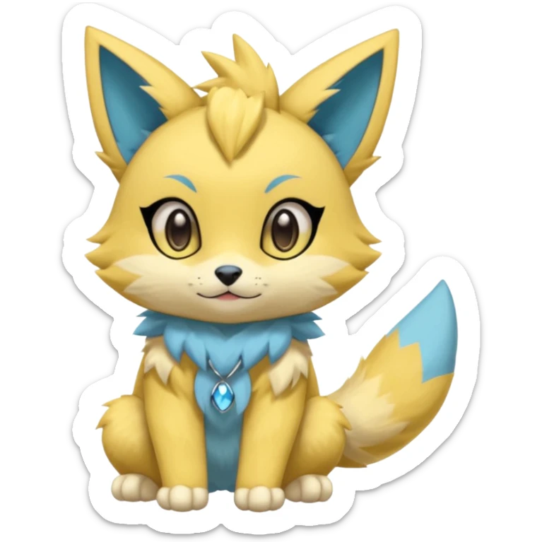 Kawaii adorable big-eyed cute Kemonomimi Nekomimi Japanese Anime Kemono Furry Style Manectric-Zeraora-Fursuit-furry-fursona sticker