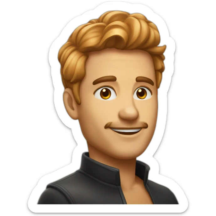 un beau gosse au couleur caramel avec des cheveux crépus noir sticker