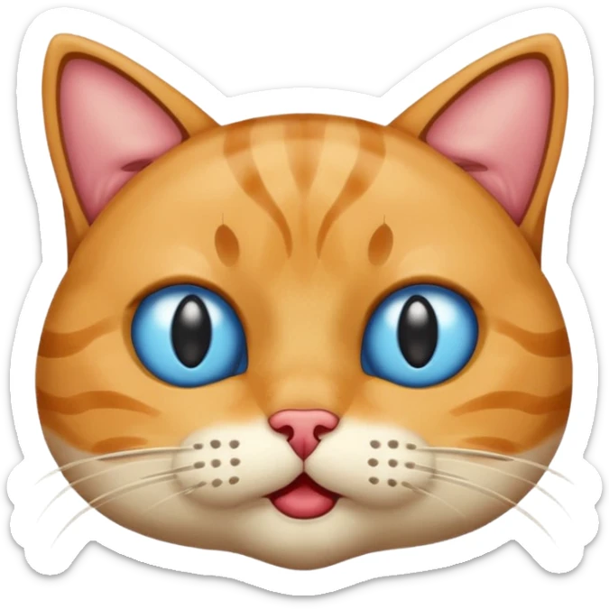 Very sus looking cat with spit coming out of their  mouth and dreaming eyes sticker