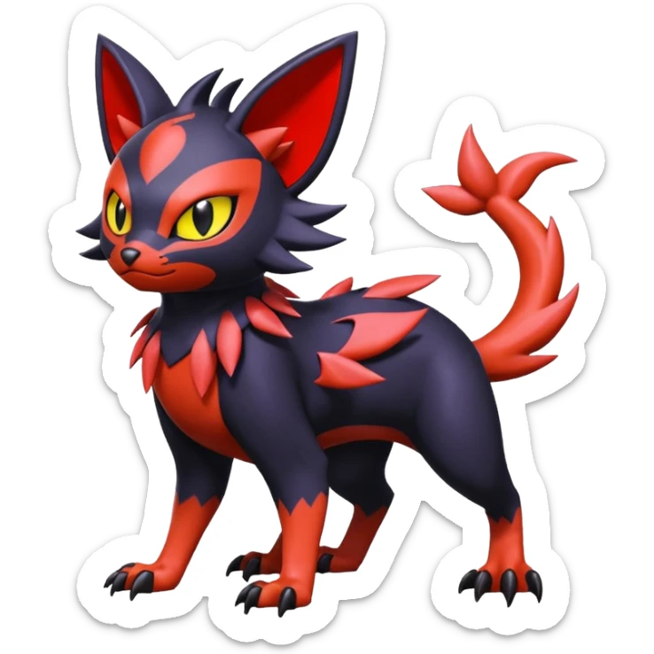 Noibat-Nargacuga-Litten-Torracat-fusion-Fakemon-Pokémon-creature  sticker
