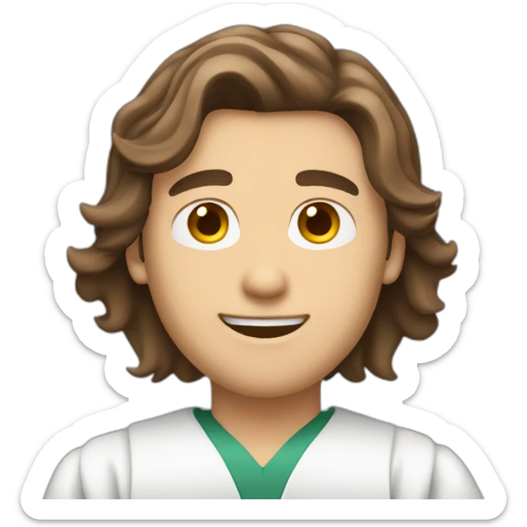 graduate male long Brown hair Film body emoji sticker