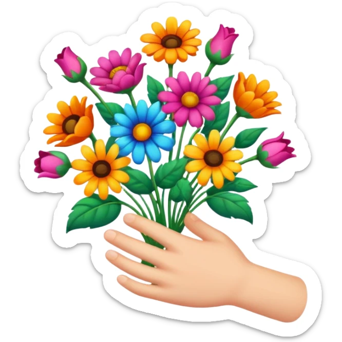 Middle finger of flowers  sticker