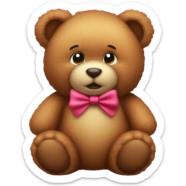 Teddy with bow sticker