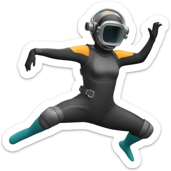 "Design an emoji of a woman dancing in a diving suit." sticker