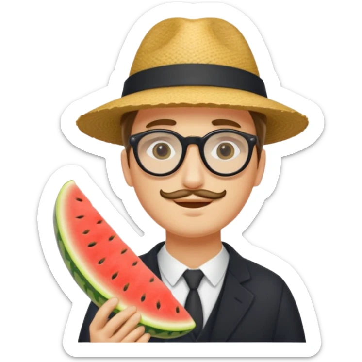 Un humain homme avec un chapeau melon et des sunglasse et une baguette magique sticker