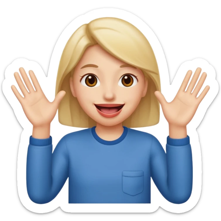 Tongue out hands to the side  sticker