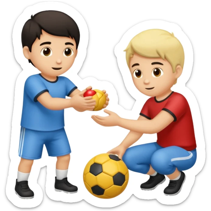 un niño pequeño y un hombre jugando al juego de tirar la soga (la soga blanca) sticker