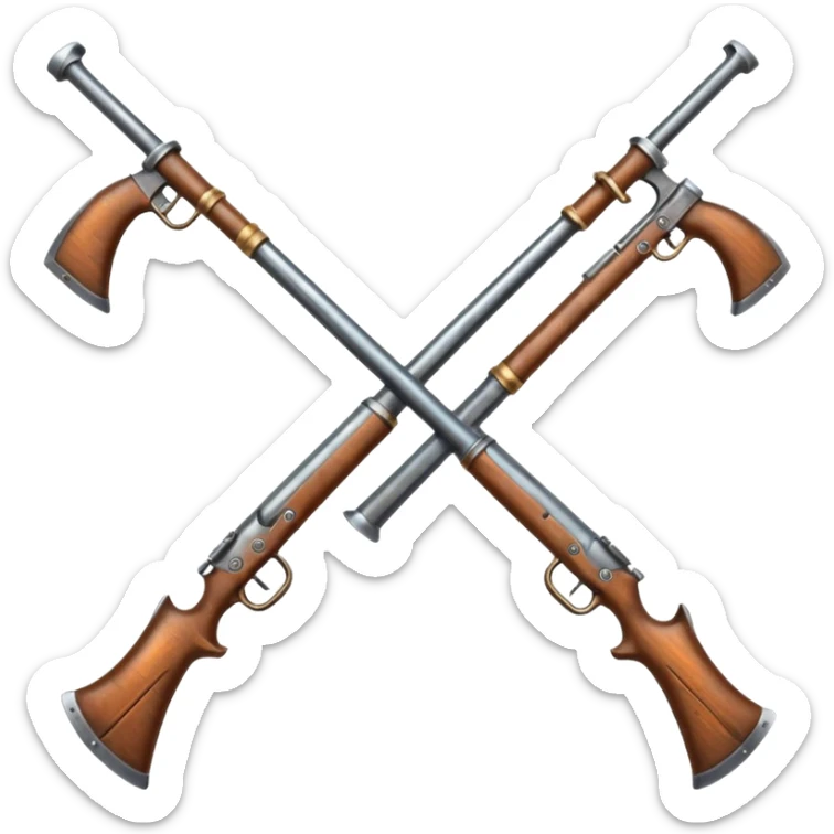 create an emoji similar to the crossed swords emoji, but instead of swords use muskets, recreating the infantry simbol but as an emoji sticker