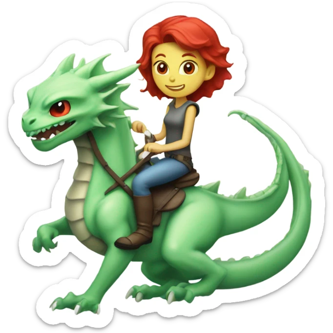 [politically incorrect, (
	{ female, alien, color: light green, hair:red, eyes:cat} ]
	on a 
	[{ dragon: white}]) sticker