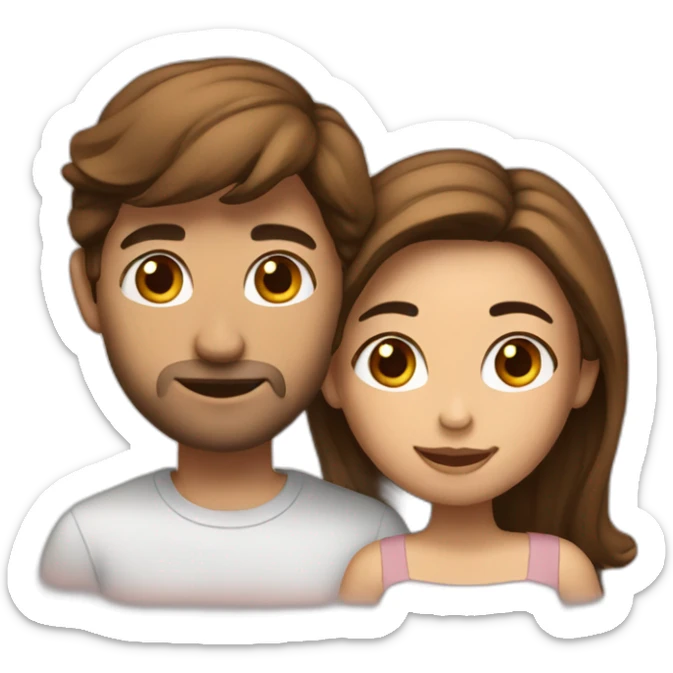 couple in love. She is with blende hair, but he is with brown hair sticker