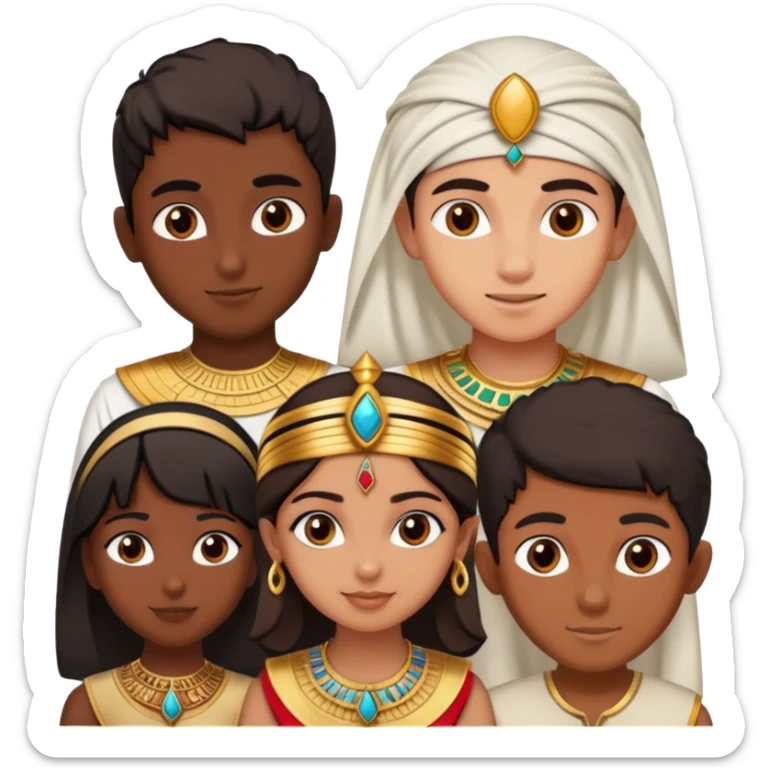5 bestfriends, 1 indian girl, 1 Egyptian boy, persian girl 1 moroccan boy 1 black boy sticker
