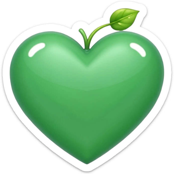 Un corazón de color verde en una tonalidad claridad con un poquito de brillitos sticker