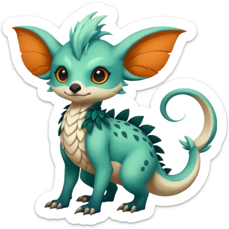 Cool cute fantasy Fionbri-Vernid-creature by griffsnuff & LiLaiRa & Falvie full body sticker