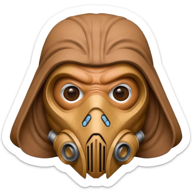 Plo Koon, Kel Dor species, breathing mask, Star Wars, emoji style sticker