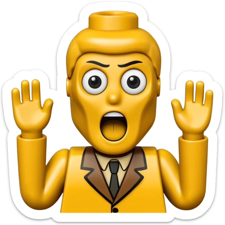 Lego minifig in the style of Munich’s the scream sticker