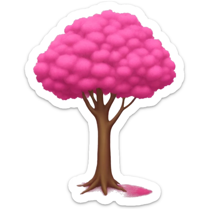 Pink tree sticker