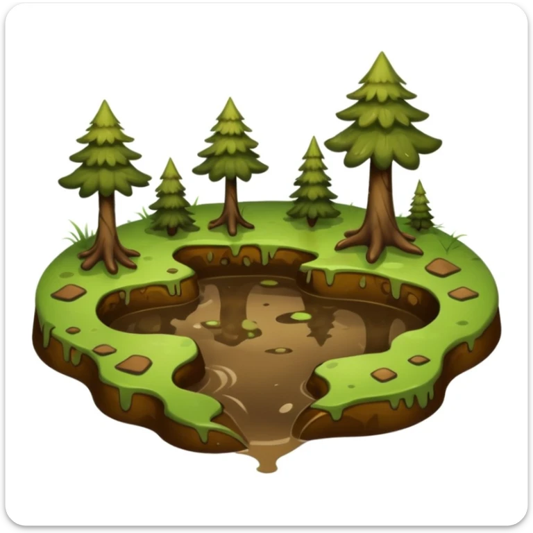 Emoji to be used on my dog’s Instagram highlight. It’s a highlight of my dogs adventures where they run through forests and splash through muds so an emoji of maybe a muddy puddle with forest or swampy elements sticker