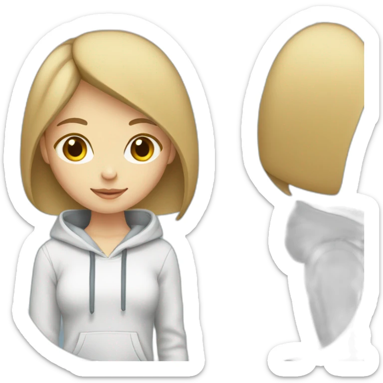 girl-with-computer,short-hair,blue-eyes,white-skin, hoodie sticker