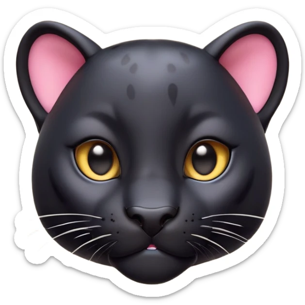 cinematic-cute-panther-portrait-emoji,-head-tilted-playfully-and-inquisitively,-with-a-smooth,-streamlined-form-accentuated-by-a-subtle-sheen-and-round,-sparkling-eyes-filled-with-charm,-simplified-yet-irresistibly-adorable-features sticker