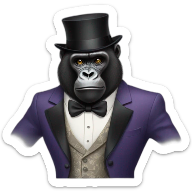 elegant dressed gorilla sticker
