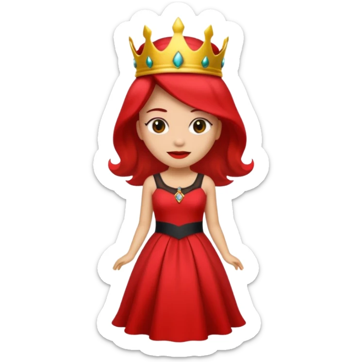 Emoji da Rainha Vermelha da História Alice no país das maravilhas de corpo inteiro  sticker