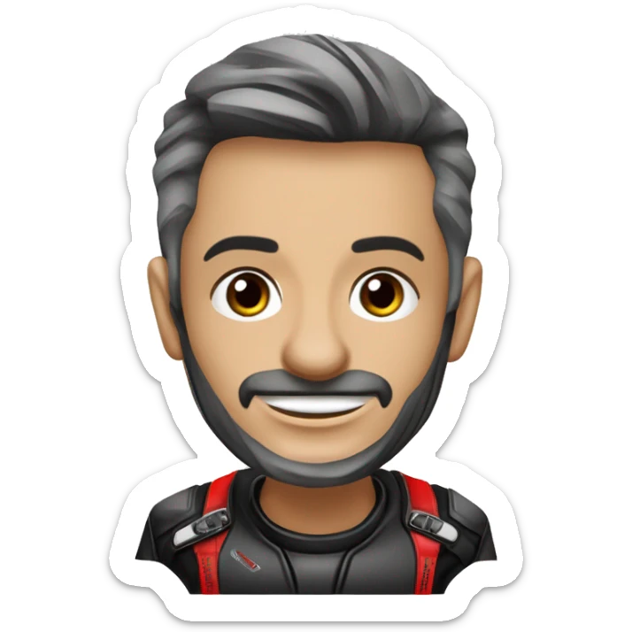 Caricatura Moto Ducati multistrada enduro off road roja y negra manchada de barro sticker