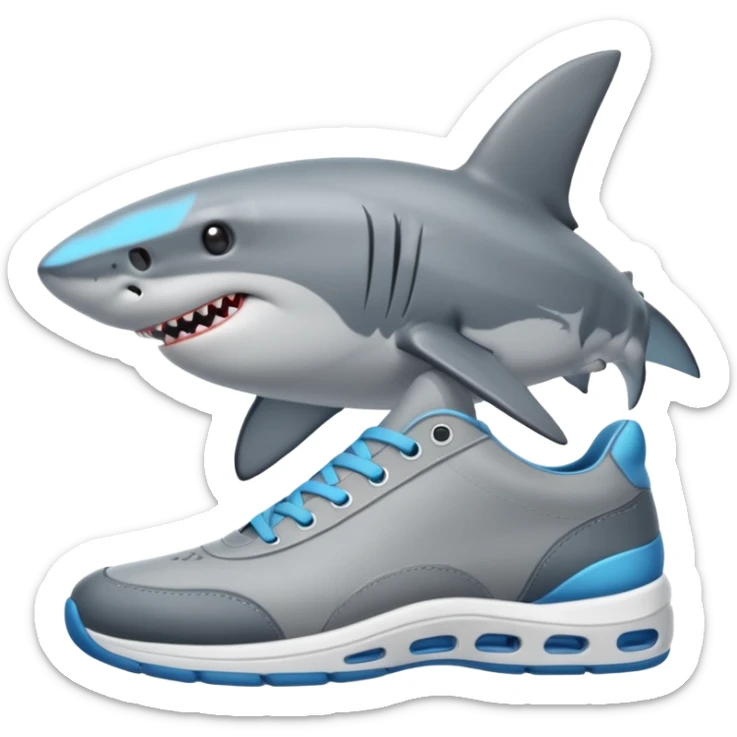 Shark with shoes sticker