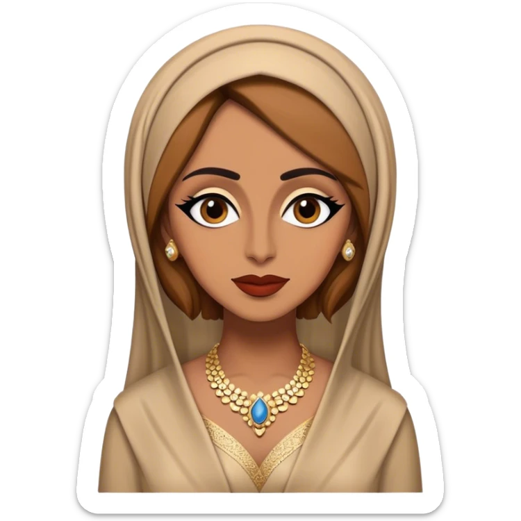 Cinematic Realistic Fairuz Portrait Emoji, depicted as an iconic Lebanese singer with graceful soulful expression and elegant attire, rendered with lifelike textures and warm radiant lighting that captures her timeless musical allure. sticker