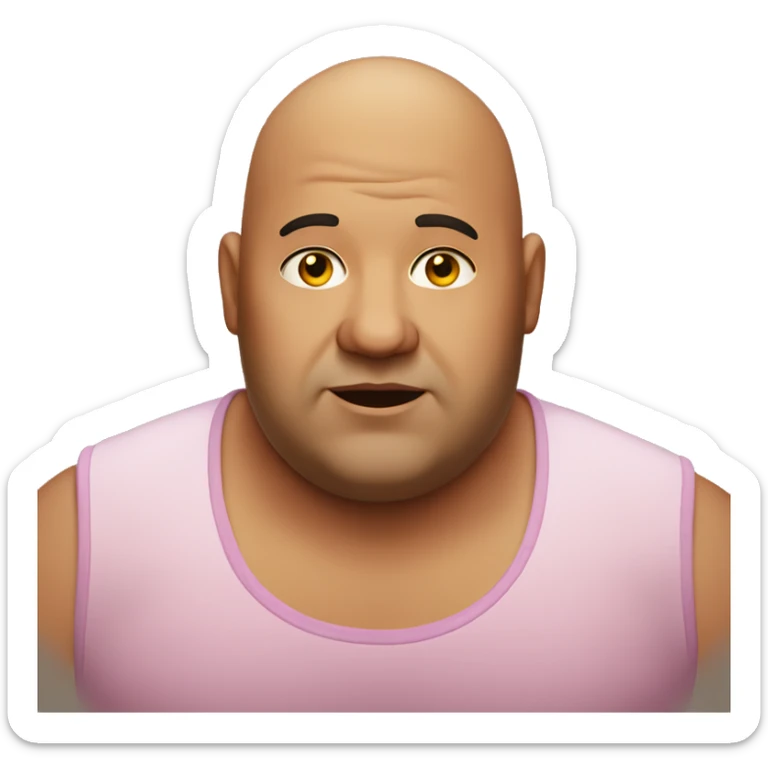 Fat bald guy in a crop top with no facial hair  sticker