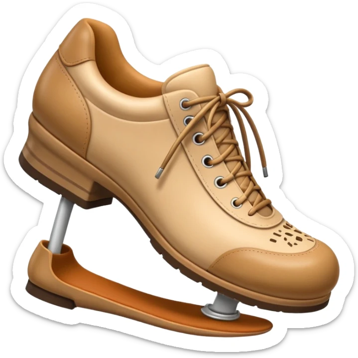 3D Apple-style emoji of a shoe with a foot inside, stepping and showing a clear shoe print below. and leg







 sticker