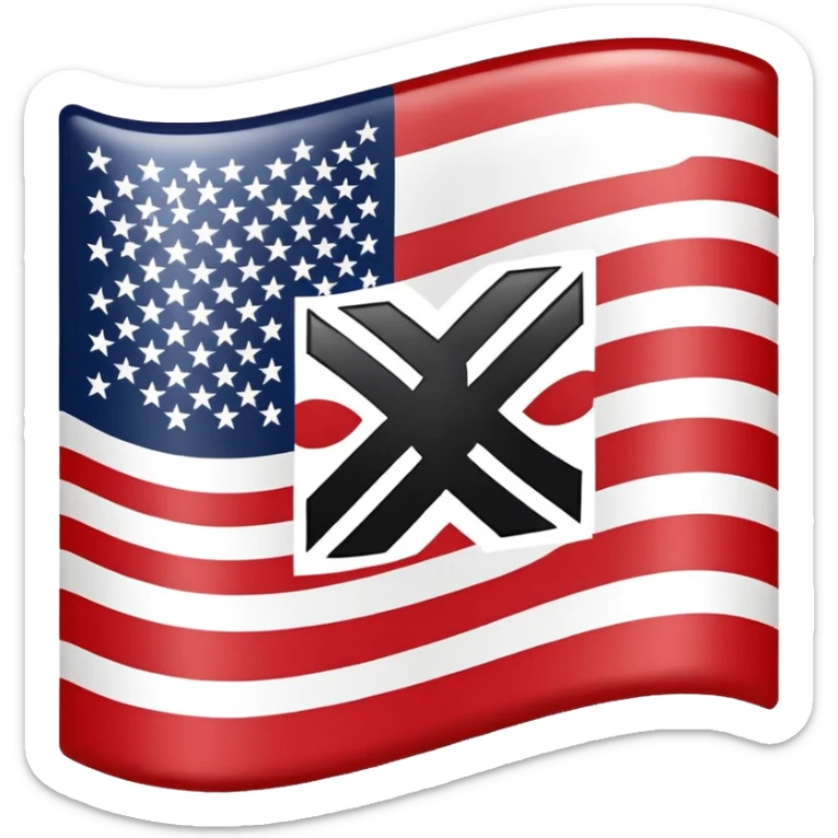United States flag with a swastika symbol replacing the stars  sticker
