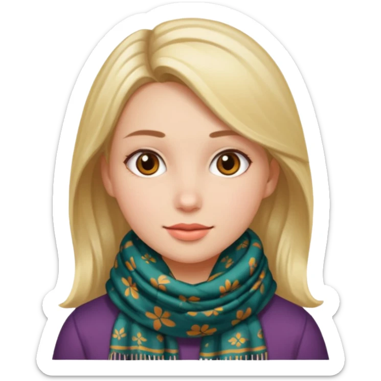 Une fille qui porte une foulare sans détails de visage  sticker