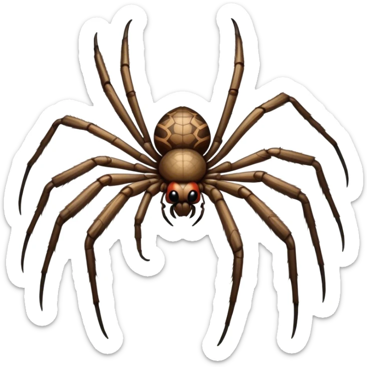 Close-up of a giant hairy The bird-eating spider (Theraphosidae) in its natural habitat, surrounded by delicate webbing. The spider's detailed body and legs are visible, with soft natural lighting illuminating the scene. Transparent background. sticker