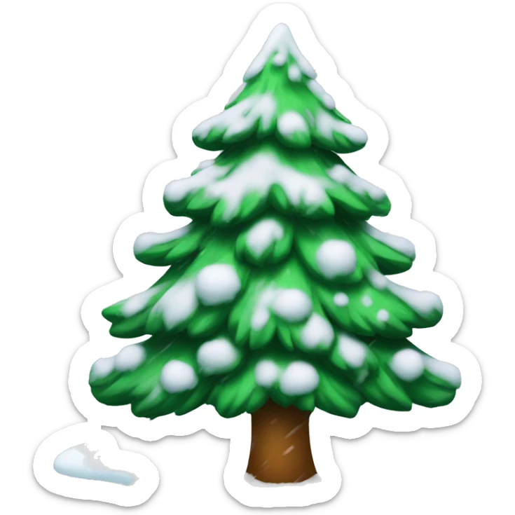 christmas tree with snow sticker