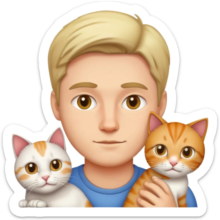 A guy with a cat  sticker