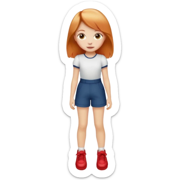 pretty and cute realistic strawberry shortcake full body with red shoes standing sticker