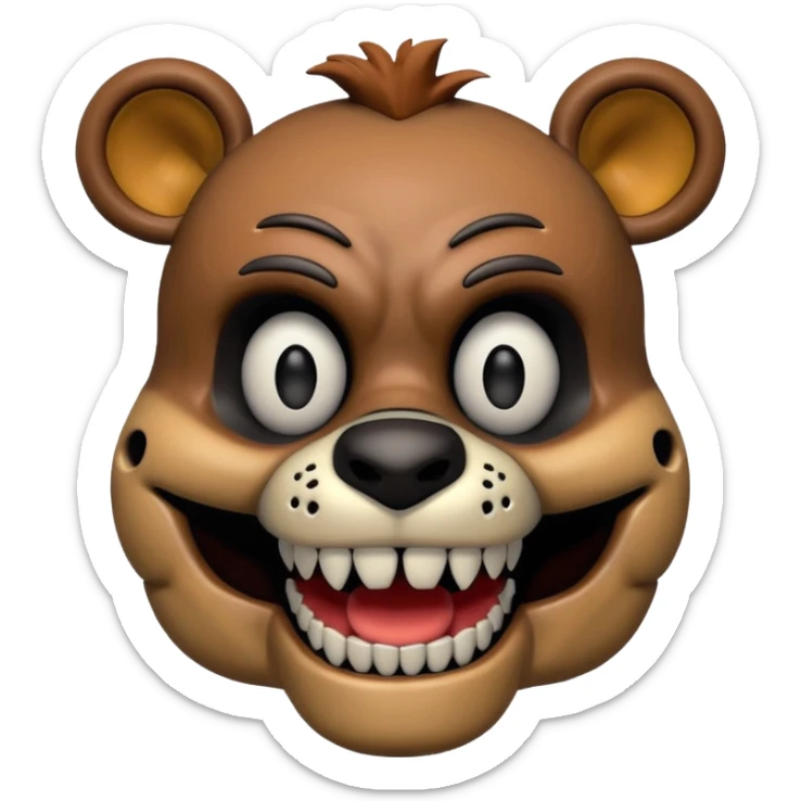 The head of Freddy Fazbear of five nights at Freddy sticker