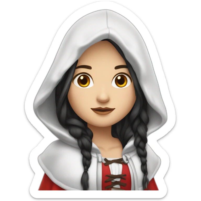 red-ridding-hood-white-girl-with-long-black-strait-hair-with-white-break sticker