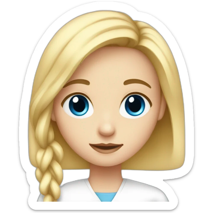 Blood test for Girl with blond hair and blue eye sticker