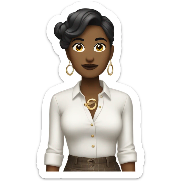 fashionable solo crossdresser in skirt sticker