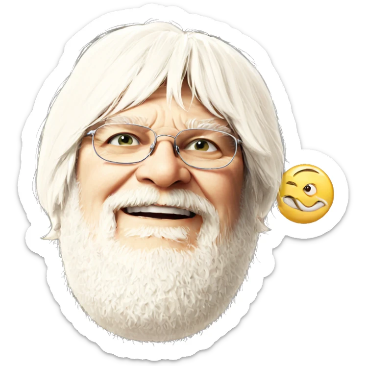 white haired boy with glasses sticker