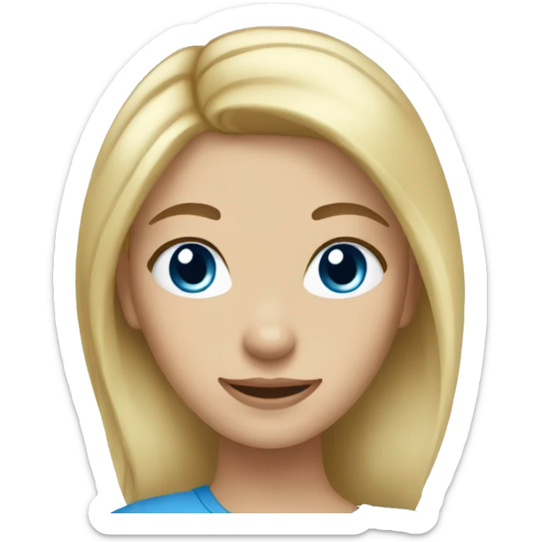 girl with blonde hair and blue eyes  sticker